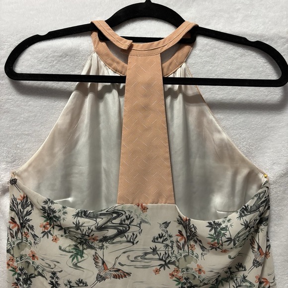 H&M Hummingbird Print Trapeze Top Flowy Boho Bird Blouse Women's Size Medium - Picture 5 of 10